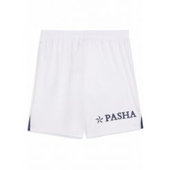 Męskie szorty Fenerbahçe SK 24/25 PUMA White Blue Violet. Białe szorty męskie Puma, bez kołnierzyka. W wyprzedaży za 134.00 zł.