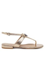 LAUREN RALPH LAUREN Sandały Everley 802970532001 Złoty. Żółte sandały damskie Lauren Ralph Lauren, bez wzorów, ze skóry, bez obcasa, na płaskiej podeszwie. Za 349.99 zł.