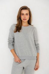 BLUZA LENA SZARY MELANŻ L - Flawless. Szare bluzy bez kaptura damskie Flawless, l, z bawełny. Za 296.00 zł.