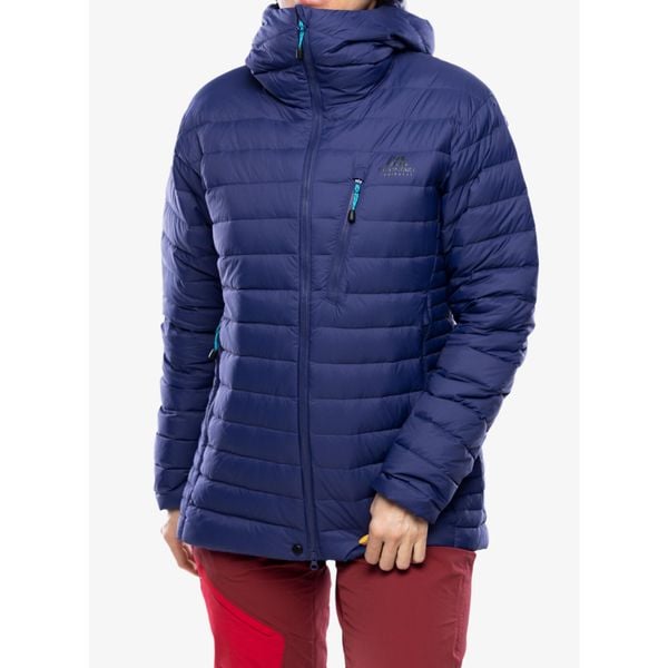 Kurtka puchowa damska Mountain Equipment Earthrise Hooded Jacket. Niebieskie kurtki narciarskie i snowboardowe damskie MOUNTAIN EQUIPMENT, xl, bez wzorów, z puchu, bez kaptura, narciarskie. Za 832.99 zł.