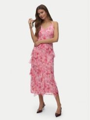 Vero Moda Sukienka wieczorowa Smilla 10346307 Różowy Regular Fit. Czerwone sukienki damskie Vero Moda, s, bez wzorów, z syntetyku, wizytowe, bez kołnierzyka, bez ramiączek. Za 269.99 zł.