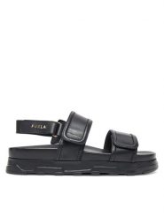 Furla Sandały Sporty Chic YJ52SPC Y62000 O6000 Czarny. Czarne sandały damskie Furla, bez wzorów, ze skóry, bez obcasa, na płaskiej podeszwie. Za 699.99 zł.