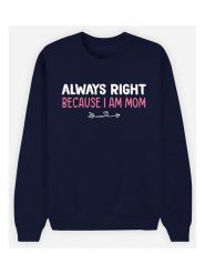 WOOOP Bluza "Always Right Mom" w kolorze granatowym rozmiar: L. Niebieskie bluzy bez kaptura damskie Wooop, l, z bawełny. Za 100.99 zł.