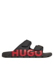 HUGO Klapki Evander 50542042 Czarny. Czarne klapki i japonki męskie Hugo, ze skóry. Za 299.99 zł.