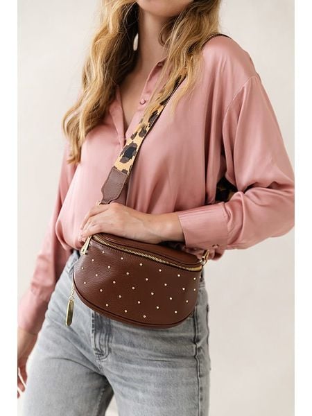 Anna Morellini Skórzana torebka "Domenica" w kolorze brązowym - 19 x 15 x 8 cm rozmiar: onesize. Brązowe torebki klasyczne damskie Anna Morellini, bez wzorów, z materiału, bez dodatków. Za 217.99 zł.