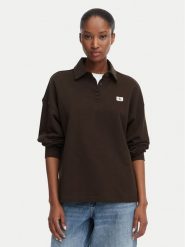Calvin Klein Jeans Bluza LV047G230G Brązowy ciemny Relaxed Fit. Brązowe bluzy bez kaptura damskie Calvin Klein Jeans, m, z bawełny. Za 409.99 zł.