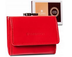 Portfel skórzany Peterson [D] PTN RD-25-GCL czerwony. Czerwone portfele damskie Peterson, bez wzorów. Za 49.99 zł.