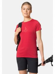 Odlo Koszulka "Kumano Trees" w kolorze czerwonym rozmiar: XL. Czerwone bluzki sportowe damskie Odlo, uniwersalny, bez wzorów, z materiału, bez ramiączek. Za 88.02 zł.