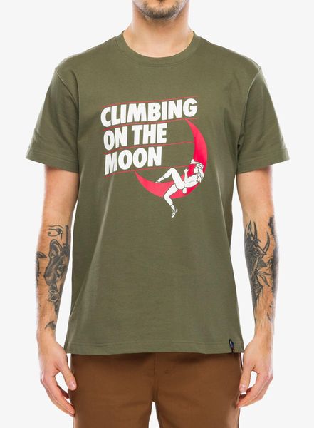 Koszulka z nadrukiem La Sportiva Moon Rock T-Shirt. Zielone t-shirty męskie La Sportiva, xl, bez wzorów, z bawełny, bez kołnierzyka. Za 164.99 zł.