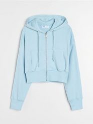 Rozpinana bluza z kapturem - błękitny. Niebieskie bluzy z kapturem damskie Sinsay, l. Za 39.99 zł.