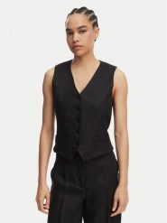 Weekend Max Mara Kamizelka garniturowa Pace 2615151012 Czarny Regular Fit. Czarne kamizelki damskie Weekend Max Mara, ze lnu. Za 1,209.00 zł.