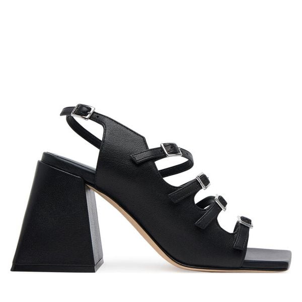 Sandały Vic Matié. Czarne sandały damskie Vic Matié, bez wzorów, bez obcasa, na słupku. Za 1,579.00 zł.