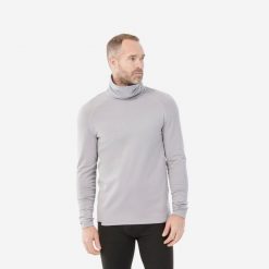 Koszulka termoaktywna narciarska męska Wedze 500 rollneck. Szare bielizna termoaktywna męska WED'ZE, m, bez wzorów, z elastanu. W wyprzedaży za 39.99 zł.