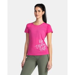 Damska koszulka techniczna Kilpi GAROVE-W. Czerwone t-shirty damskie Kilpi, bez wzorów, z materiału, bez kołnierzyka. Za 70.90 zł.