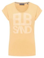 ELBSAND Koszulka w kolorze pomarańczowym rozmiar: S. Pomarańczowe bluzki damskie ELBSAND, s, bez wzorów, bez kołnierzyka, bez ramiączek. Za 97.05 zł.