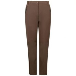Damskie Spodnie Softshellowe Tawny DLX. Czarne spodnie materiałowe damskie Trespass, bez wzorów, z elastanu, wakacyjne. Za 281.99 zł.