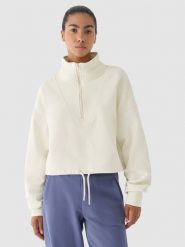 4F Bluza dresowa bez kaptura damska 4F x Anna Lewandowska - biała L. Białe bluzy bez kaptura damskie 4f, l, z bawełny. W wyprzedaży za 139.99 zł.