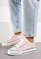 Różowe Casualowe Trampki w Kwiatki Foleriella. Czerwone trampki i tenisówki damskie Renee, bez wzorów, z jeansu. Za 44.99 zł.