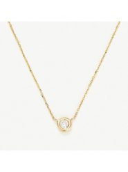 DIAMANTA Złoty naszyjnik "Petit solitaire" z diamentem - dł. 42 cm rozmiar: onesize. Żółte naszyjniki damskie DIAMANTA, złote. Za 1,295.85 zł.