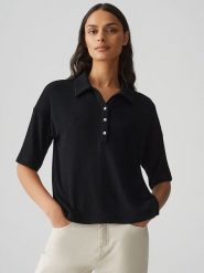 OPUS Koszulka "Silkas" w kolorze czarnym rozmiar: 36. Czarne t-shirty damskie Opus, bez wzorów, bez kołnierzyka. Za 133.95 zł.