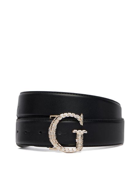 Guess Pasek BW9367 P6335 Czarny. Czarne paski damskie Guess, z aplikacjami, ze skóry. Za 284.99 zł.