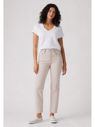 Levi's Dżinsy - Slim fit - w kolorze kremowym rozmiar: W27/L26. Brązowe jeansy damskie Levi's, z podwyższonym stanem. Za 220.12 zł.