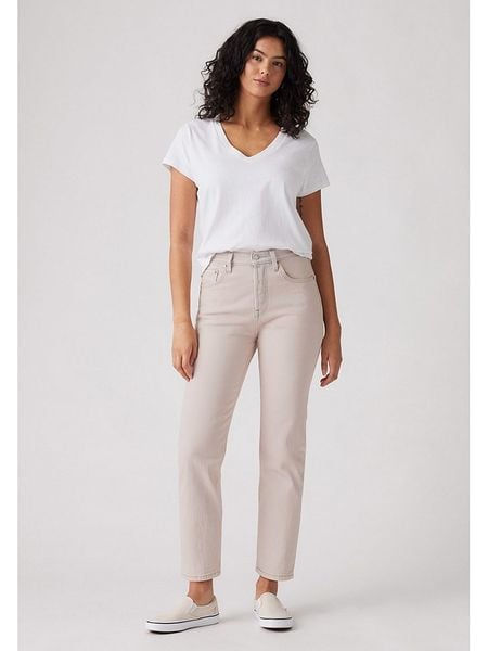 Levi's Dżinsy - Slim fit - w kolorze kremowym rozmiar: W27/L26. Brązowe jeansy damskie Levi's, z podwyższonym stanem. Za 220.12 zł.