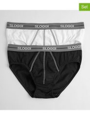 Sloggi Slipy (2 pary) w kolorze czarnym i białym rozmiar: XL. Białe slipki męskie Sloggi, bez wzorów. Za 43.57 zł.