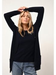 Just Cashmere Kaszmirowy kardigan "Chelsea" w kolorze granatowym rozmiar: XXL. Niebieskie kardigany damskie Just Cashmere, xxl, bez wzorów, z kaszmiru. Za 479.76 zł.
