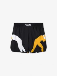 MANTO spodenki LOGO. Czarne szorty damskie Manto, z aplikacjami, z elastanu. Za 189.00 zł.