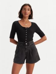 Levi's Koszulka w kolorze czarnym rozmiar: L. Czarne bluzki damskie Levi's, l, bez wzorów, bez kołnierzyka. Za 79.03 zł.