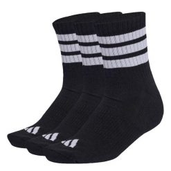 Skarpety 3 Stripes Cushioned Sportswear Mid Cut Socks 3 Pair Pack. Czarne skarpetki damskie Adidas, bez wzorów. Za 59.95 zł.