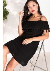 Milan Kiss Sukienka w kolorze czarnym rozmiar: L. Czarne sukienki damskie Milan Kiss, na co dzień, l, z aplikacjami, z bawełny, bez kołnierzyka, bez ramiączek, mini, proste. Za 152.45 zł.