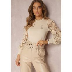 Jasnobeżowy Sweter Philea. Brązowe swetry klasyczne damskie Renee, z jeansu, bez kołnierzyka. Za 109.99 zł.