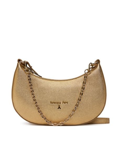Patrizia Pepe Torebka 8B0309/L138-Y442 Złoty. Żółte torebki klasyczne damskie Patrizia Pepe, bez wzorów, ze skóry, bez dodatków. Za 869.99 zł.