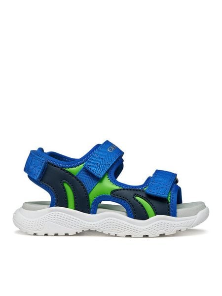 Geox Sandały J Sandal Splush Boy J65GPA 05415 C4165 D Niebieski. Niebieskie sandały chłopięce Geox, ze skóry, bez zapięcia. Za 229.99 zł.