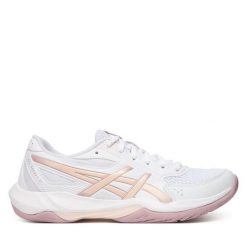Buty halowe Asics. Białe buty sportowe na co dzień damskie Asics, bez wzorów. Za 339.99 zł.
