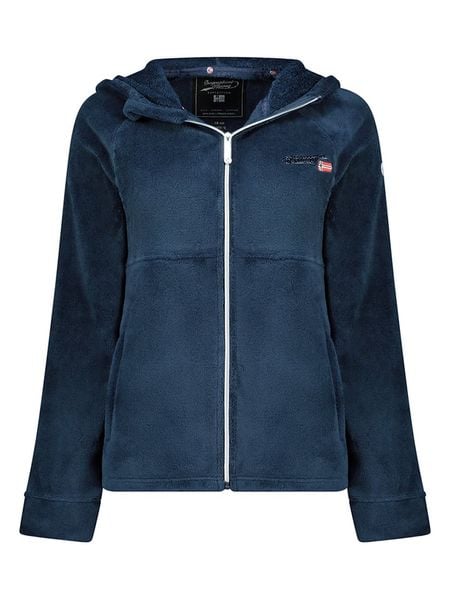 Geographical Norway Kurtka polarowa "Ulotta" w kolorze granatowym rozmiar: S. Niebieskie kurtki damskie Geographical Norway, s, bez wzorów, z polaru, bez kaptura. Za 117.73 zł.