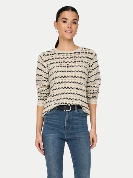 ONLY Sweter Asa 15324522 Beżowy Regular Fit. Brązowe swetry klasyczne damskie Only, s, z bawełny, bez kołnierzyka. Za 139.99 zł.