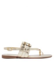 REPLAY Sandały GWF6Q.000.C0005S Złoty. Żółte sandały damskie Replay, bez wzorów, ze skóry, bez obcasa, na płaskiej podeszwie. Za 399.99 zł.