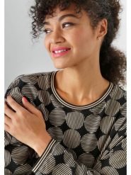 Aniston Koszulka w kolorze beżowo-czarnym rozmiar: 50. Brązowe bluzki damskie Aniston, bez wzorów, bez kołnierzyka, bez ramiączek. Za 95.92 zł.