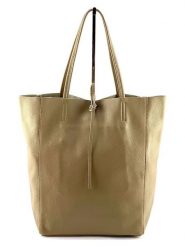 Marlon Skórzany shopper bag w kolorze beżowym - 40 x 37 x 12 cm rozmiar: onesize. Brązowe shopper bag damskie Marlon, bez wzorów, z materiału, na ramię, bez dodatków. Za 241.63 zł.