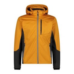Kurtka z kapturem softshell Ripstop CMP. Brązowe kurtki męskie CMP, bez wzorów, z softshellu, z kapturem. W wyprzedaży za 437.40 zł.