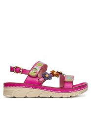 Laura Vita Sandały Dorry 18 Różowy. Czerwone sandały damskie Laura Vita, bez wzorów, ze skóry, bez obcasa, na płaskiej podeszwie. Za 389.99 zł.