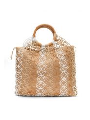 Jenny Fairy Torebka MJA-C-044-03 Beżowy. Brązowe torebki klasyczne damskie Jenny Fairy, bez wzorów, z bawełny, bez dodatków. Za 82.99 zł.