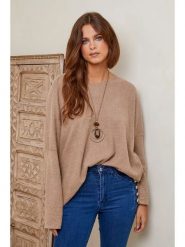 Joséfine Sweter "Palomar" w kolorze jasnobrązowym rozmiar: M. Brązowe swetry klasyczne damskie Joséfine, m, bez kołnierzyka. Za 105.14 zł.