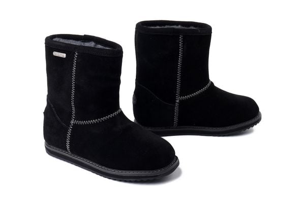 EMU AUSTRALIA Brumby Lo 2.0 K13225 black, botki dziecięce, rozmiary 29,5-36. Czarne botki dziewczęce Emu Australia, bez wzorów, z wełny, bez ramiączek. Za 439.90 zł.