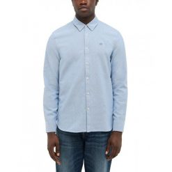 Męska Koszula Mustang Style Edinburg Bluestone 1016952 5180. Koszule męskie Mustang, l, bez wzorów, bez kołnierzyka, bez ramiączek. Za 169.99 zł.