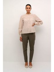 Kaffe Spodnie chino "Loraine" w kolorze brązowym rozmiar: 44. Brązowe spodnie materiałowe damskie Kaffe, bez wzorów, z podwyższonym stanem. Za 113.99 zł.