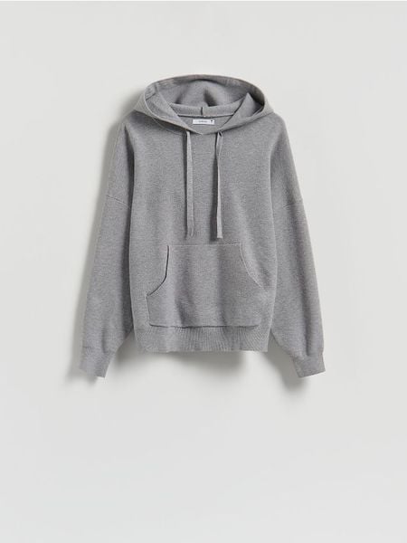 Sweter z wiskozą - szary. Szare swetry klasyczne damskie Reserved, l, z dzianiny, bez kołnierzyka. W wyprzedaży za 109.99 zł.